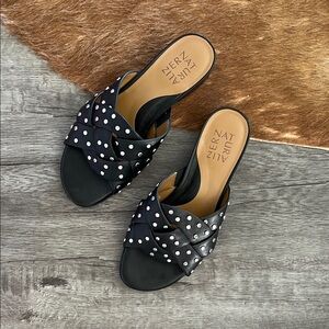Naturalizer Black Studded Slide Mules
